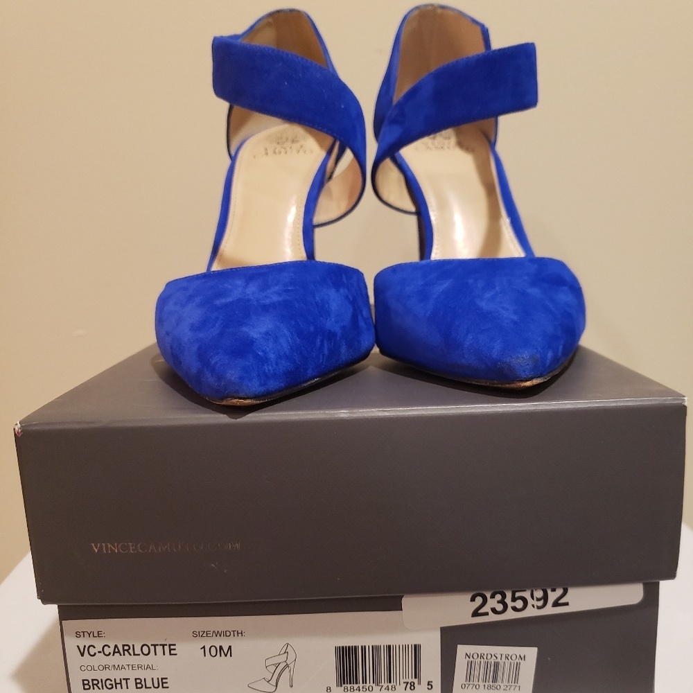 Vince Camuto Blue Suede Heels